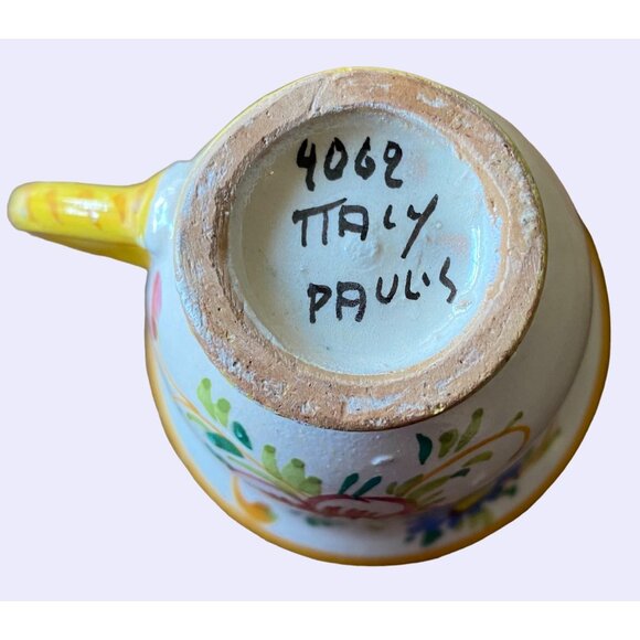 Flat Cup & Saucer Set with hand painted Flowers - Picture 6 of 12